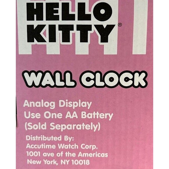 Pink Hello Kitty -10 inch Wall Clock by Sanrio -New in Box - Picture 3 of 5